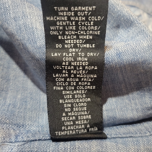 Maree Pour Toi Lightweight Chambray Tunic with Fringe Sz 4X NWT $109 - Picture 6 of 8